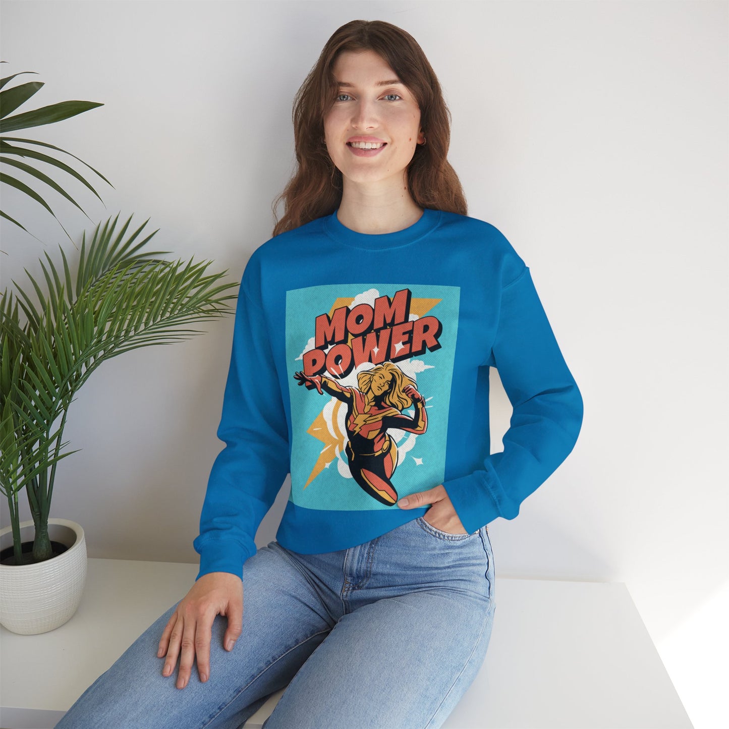 Mom Power Unisex Heavy Blend™ Crewneck Sweatshirt - Perfect Gift for Moms