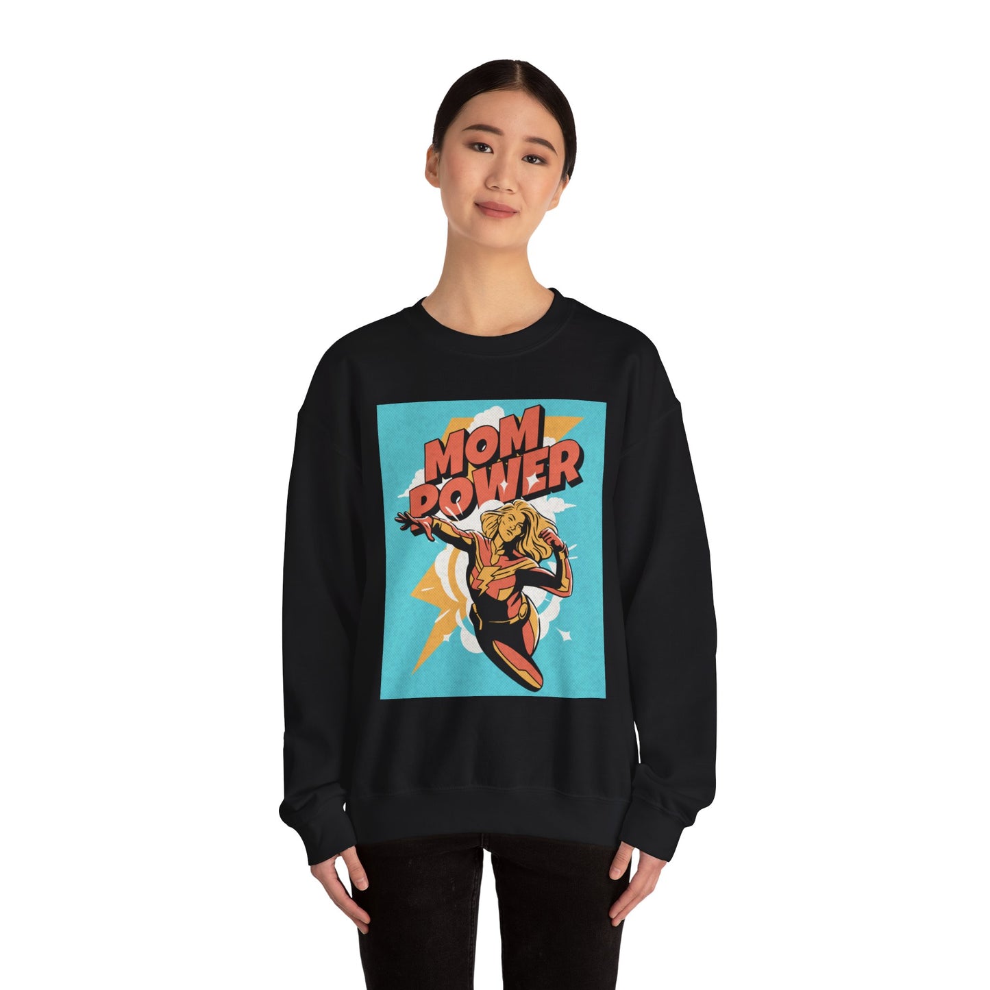 Mom Power Unisex Heavy Blend™ Crewneck Sweatshirt - Perfect Gift for Moms