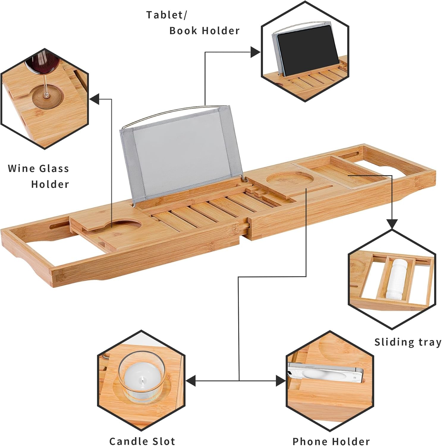 Bamboo Bathtub Caddy Tray – The Perfect Mother’s Day Gift for Relaxation & Luxury